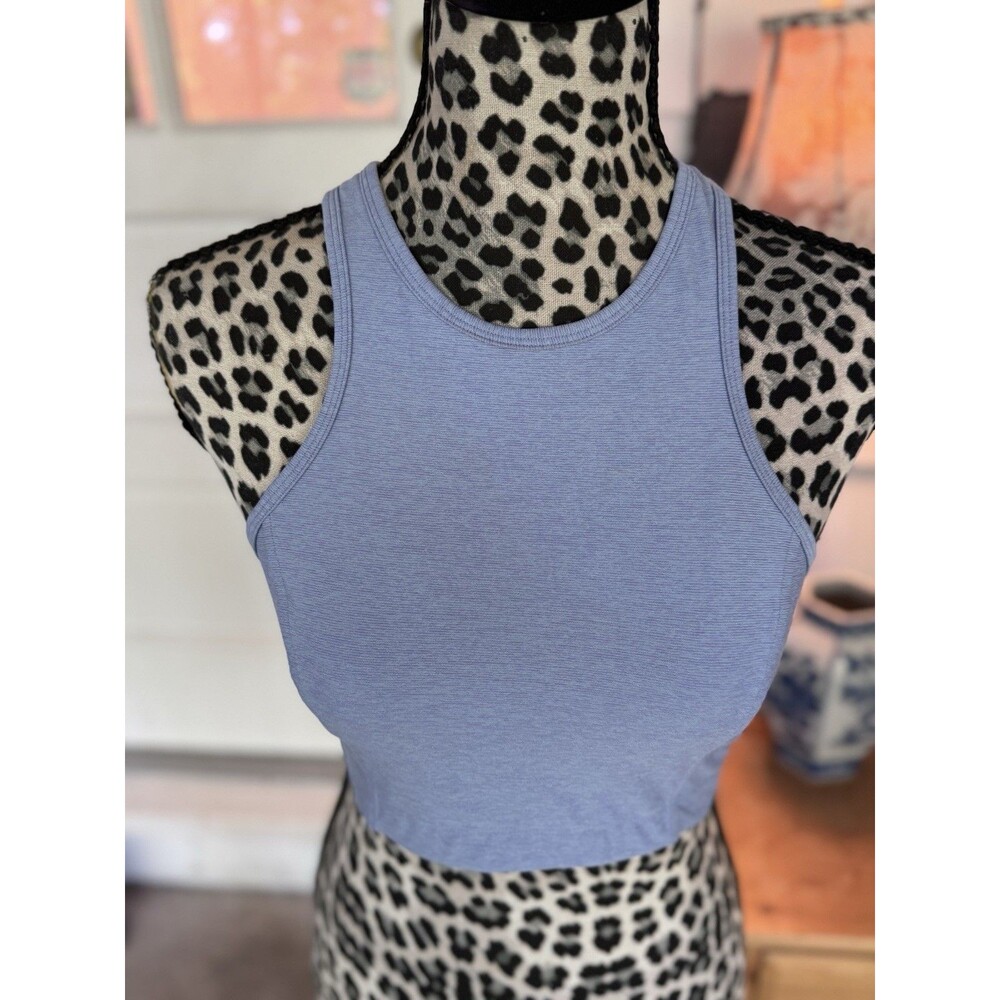 Outdoor Voices Athena Cropped AthleticTank Top Blue Size M Brami Bra Blue Spot